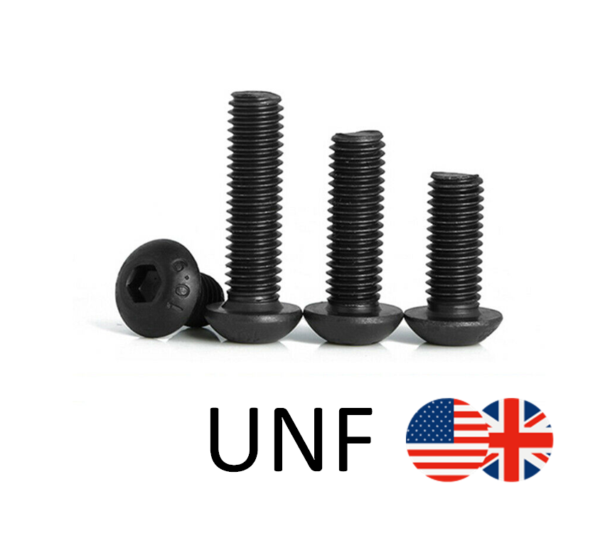 Vis à Tête Bombée – 8-32 UNC – Acier 12.9 Noir – Six Pans Creux – Norme ANSI ASME